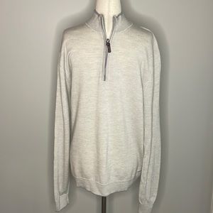 HART SCHAFFNER MARX mens 1/4 zip merino wool sweater